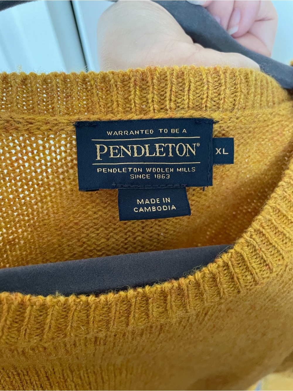 Pendleton Washable Wool Crewneck Sweater in Mustard - Picture 3 of 3